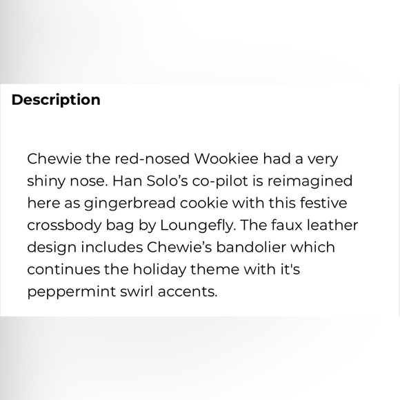 NWT Disney Parks Loungefly Crossbody Bag - Chewbacca Holiday Gingerbread - Picture 8 of 11